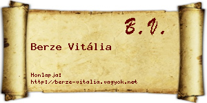 Berze Vitália névjegykártya